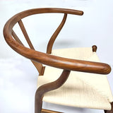 Tomile Wishbone Chaise en Y en bois massif et rotin naturel