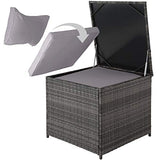TecTake Ensemble Salon de Jardin Résine Tressée, 2 Canapés Modulables, 4 Places, Table Basse, Coffre, Grand Confort