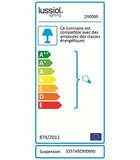 Luminaire Jacinthe 1/2 sphère, suspension rotin, 60 W, blanc, ø 40 x H 22 cm