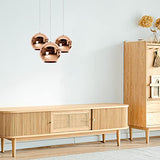 Huahan Haituo Abat-jour Moderne Cuivre Miroir Lustre Boule Suspension globe en Chrome avec fil 120CM(Cuivre, 15cm)