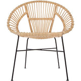 Atmosphera - Fauteuil Naturel en métal & Osier 66x65x85
