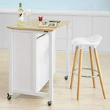 SoBuy FKW74-WN îlot de Cuisine Buffet Séparateur de Cuisine Desserte de Cuisine à roulettes Meuble de Rangement pour Cuisine et Salon avec 2 tiroirs et 2 étagères