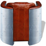 Festnight Fauteuil cabriolets Marron Clair en Cuir véritable 71 x 78 x 73 cm