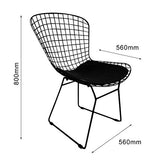 Moolo Fauteuil de Loisirs de Meubles de Bar dinant la Chaise avec l'appui arrière de Grillage en métal Creux pour la Cuisine à la Maison