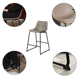 MEUBLE COSY Lot de 4 Tabouret de Bar Rétro Vintage avec Dossier et Repose-Pieds, Siège Rembourrés de 68 cm de Haut, Style Industriel, Chaises Hautes en Similicuir Gris