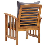 Tidyard Chaises de Jardin avec Coussins Fauteuil d'extérieur pour Patio ou Terrasse Bois d'acacia Massif 2 pcs