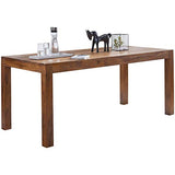 FineBuy Table à Manger Bois Massif Table de Cuisine Design Sheesham 120 x 60 cm | Table de Salle à Manger Style Maison de Campagne Table en Bois Meubles en Bois Naturel Salle à Manger Meubles