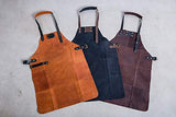Tablier de luxe en cuir - Brin clair (cognac) - Tablier de cuisine - Tablier BBQ - Cadeau pour la fête des pères - Cadeau pour homme - 81 cm * 56 cm