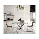 Tousmesmeubles Table de Repas Ronde 120 cm - FAXOU - L 120 x l 120 x H 76 - Neuf
