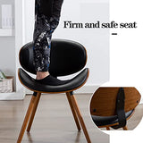 BTZHY Fauteuil Chaise,Chaise de Salle à Manger Papillon, Chaises de Salle à Manger Modernes du Milieu du Siècle, Chaise d'appoint de Cuisine Contemporaine Rembourrée en Faux Cuir Noyer à Dossier I