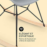 blumfeldt Skandi - 2 fauteuils à Bascule relaxants, Look rétro des années 70, Cadre en Fer, Siège en polypropylène résistant, Véritables Patins en chêne, Résistant aux intempéries, Gris