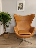 Volero', Fauteuil Egg Suspendu, Chaise Egg, modèle Afrodite Recouvert d'Eco-Cuir Marron.