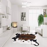 Tapis en fausse fourrure de mouton - Tapis moelleux en fausse fourrure - Housse de chaise - Pour chambre à coucher ou canapé, Fourrure synthétique, Cow-brown, 140x160cm