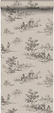 papier peint toile de jouy gris et noir - 326319 - d'Origin - luxury wallcoverings