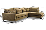 Siblo Canapé d'angle avec Coussins 90x310x224 cm - CORBLACK Collection - Elégant Canape 4 Places - Meubles de Salon - Confortable Canapé - Vert - Côté Gauche