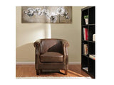 Vente-unique - Fauteuil Club 100% Cuir Vieilli ENGUERRAND