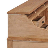 vidaXL Bureau Table d'Ordinateur Informatique Table d'Etude Table d'Ecriture Table de Travail Maison Salle d'Etude Bois de Teck Massif