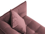 Canapé Velours Convertible, Canna, 3 Places, Rose, 225x100x85