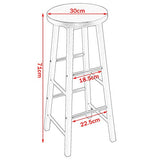 WOLTU BH130ws-2 Lot de 2 Tabourets de Bar Tabouret de Bistrot Structure en Acier Stable et Durable Surface d'assise en MDF,Blanc
