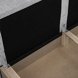 HOMIFAB Canapé Convertible 3 Places avec Coffre de Rangement en Velours côtelé Gris Clair - Milla