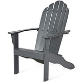 Costway Chaise de Jardin Extérieur Adirondack en Bois Résistant aux Intempéries avec Dossier Incurvé Charge Max. 170KG pour Jardin/Patio/Pelouse et Terrasse
