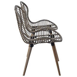 Tidyard 4 pcs Chaise de Jardin | Chaises de Salle à Manger | Chaises d'Extérieur en Rotin 48x64x85 cm Marron