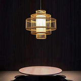 Fine Asianliving Abat-jour Plafonnier Bambou Fait Main - Lena D50cm Bambou Plafonnier Luminaire Lampe Suspendue Suspension Lampe Orientale Chinois Japonais Abat-Jour Fait
