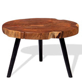 Festnight Table Basse Design Dessus en Bois d'acacia Massif Style Industriel (55-60) x 40 cm