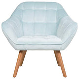 Beliani - Fauteuil - Karis - en Velours, Bleu Clair