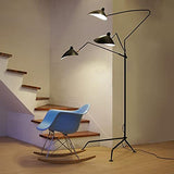 MZXUN Nordic DaWn Spider Serge Mouille Lampadaire à LED pour chambre à coucher Style industriel Simple Salon Couleur de l'abat-jour : 3 têtes Noir