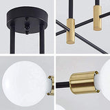 DAXGD Plafonnier Industriel, Lampe de plafond, Lustre industriel E27, 6-Luminaire suspension pour Chambre à coucher Salon (ampoule non incluse)