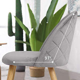 TUKAILAI Lot de 2 Fauteuil Chaise de Salle à Manger Velours Gris Chaise de Bureau Ergonomique Pieds Métal avec Finition en Bois Gris
