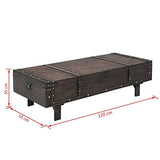 vidaXL Table Basse Bois Massif Style Vintage Marron Bancs d'Entrée Salon