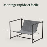 ZINUS Aidan Fauteuil d’exception style suspendu,Fauteuil avec structure en métal et coussins remplis de flocons de mousse, Montage facile sans outils,Fauteuil livré dans une boîte compacte, Gris clair