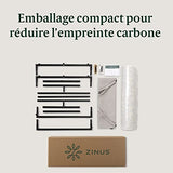 ZINUS Aidan Fauteuil d’exception style suspendu,Fauteuil avec structure en métal et coussins remplis de flocons de mousse, Montage facile sans outils,Fauteuil livré dans une boîte compacte, Gris clair