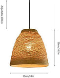 Xungzl Lampe en rotin Creative tissé à la Main Lustre Rural rétro Restaurant Bamboo Chambre Lampe Balcon étude rotin personnalité Lustre Ferme Le Restaurant Maison de thé Lustre éclairage E27