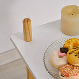 Chariot de service desserte de cuisine à roulettes design scandinave 2 étagères bois de pin MDF blanc