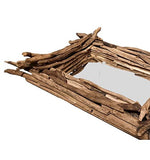 Miroir rectangulaire en Bois flotté 55x38cm. Décoration Murale