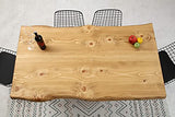 Gozos Berne Table à Manger Moderne avec Plateau en Bois Massif Brut d'Epicéa, Table Fait Main de Cuisine et de Salon avec U-Pieds en Métal Laqué, 6-8 Personnes, 50 mm d'épaisseur, 160 x 80 cm