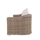 Strandgut07 - Canapé 3 places en polyrattan avec coussins, 90 x 201 x 75 cm