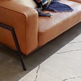 Oviala Canapé en Cuir 4 Places Camel