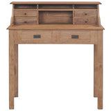vidaXL Bois de Teck Massif Bureau Table d'Ordinateur Informatique Table d'Etude Table d'Ecriture Table de Travail Maison Salle d'Etude