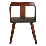 Chaise Contemporain,pied et dossier bois finition noyer, Noir, 48cm x 42cm x 73cm