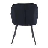 Colenis - Iris chaises de Salle à Manger - Lot de 4 - Noir - rembourrées en Velours avec accoudoirs et Pieds en métal - pour Salon - réception - Bureau - Velours