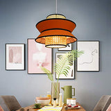 DSFHKUYB Pendant Light Creative Rotin Lustres Tissé Peut Être Installé dans La Chambre Salon Salle À Manger,Orange
