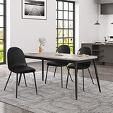 WOLTU Chaises de Salle à Manger, Lot de 2, Chaise Rembourrée, Chaise de Cusine Scandinave, Chaise en Similicuir, Pieds en Métal, Noir BH360sz-2