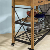 SoBuy® FKW57-N Table Console Chariot de Service Desserte à roulettes Commode Roulant pour Cuisine et Salon 2 tiroirs et 2 étagère
