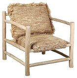 AUBRY GASPARD Fauteuil Design en Teck et sisal Arthur