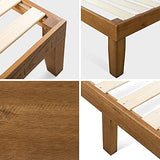 ZINUS 30 cm Alexia Sommier plateforme en bois avec tête de lit | Base solide en bois | Support à lattes en bois | Facile à monter | Rangements sous le lit | 140 x 190 cm | Pin rustique