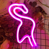 Bipily Flamingo Neon signes clair Neon Flamant Light Wall Lamp Room Decor batterie et USB LED Neon Light Exploité rose néon signes Lampes Light Up Chambre de soirée de mariage de-rose flamant